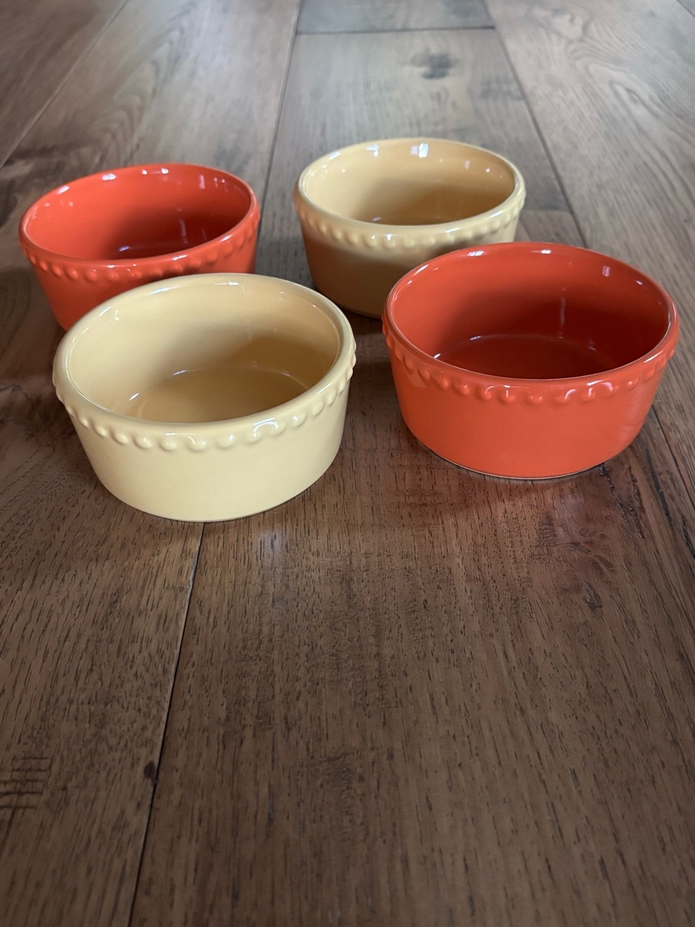 Signature Ceramic Ramekin Set in Orange and Yellow for Fall
